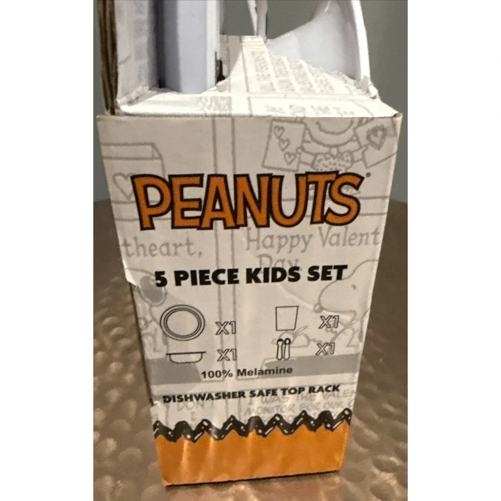 Peanuts Snoopy Halloween 5PC Kids Dinnerware Plate Bowl Cup Fork Spoon Pumpkin